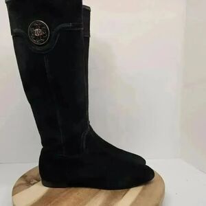 Tory Burch Selma Black suede riding boots Women's Size 8.5